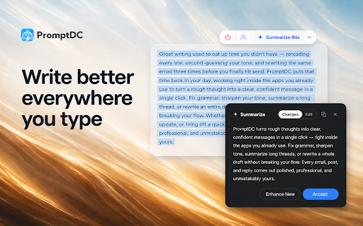 PromptDC – AI Prompt & Writing Assistant screenshot