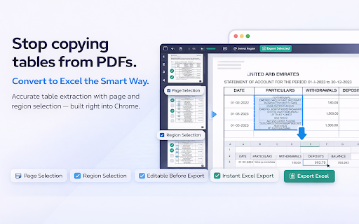 PDF to XLS. Transform PDF to Excel screenshot