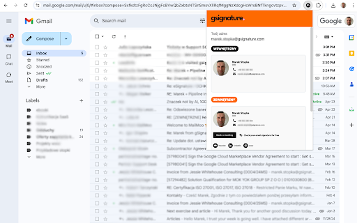 gSignature | E-mail signatures screenshot