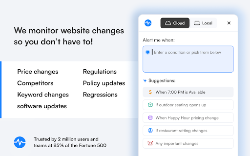 Visualping: Website change detection, monitoring and alerts screenshot