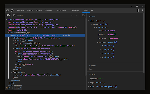 Svelte DevTools screenshot