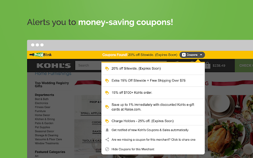 PriceBlink Coupons and Price Comparison screenshot