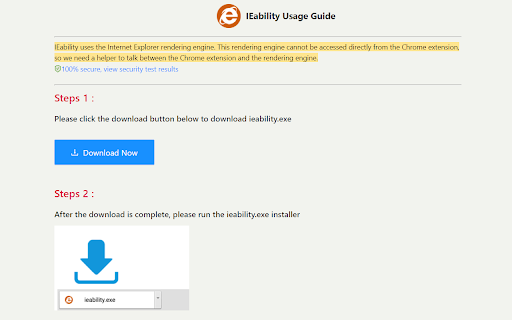 IEability - Open in IE screenshot