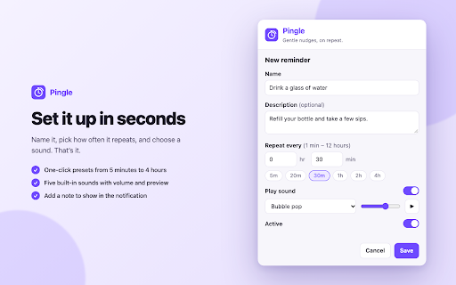 Pingle – Repeating Reminders screenshot