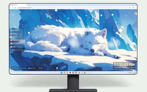 White Wolf Frozen Rest Live Wallpaper screenshot