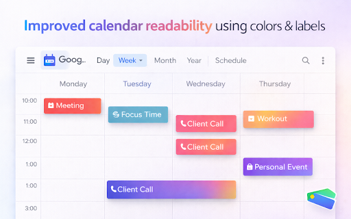 Custom Labels & Colors for Calendar screenshot