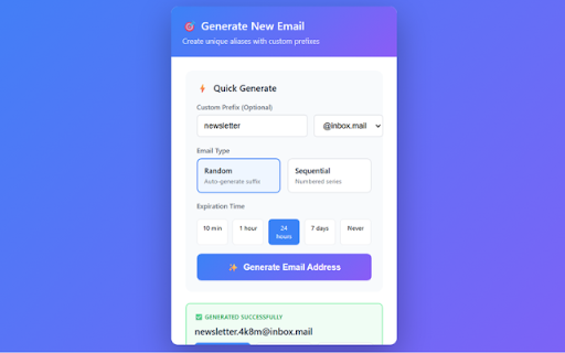 Inbox Mail Generator - by Mubashir Hassan screenshot