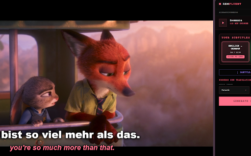 RemFluent: Netflix & Disney+ Language Learning screenshot