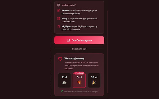 Pobieranie Stories z Instagrama screenshot