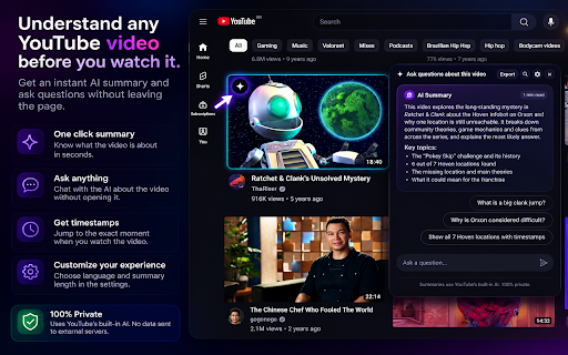 YouTube Quick AI Summary: Preview Any Video Before Watching screenshot