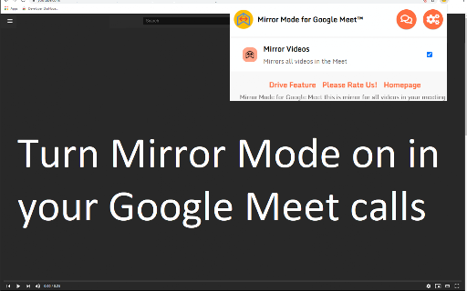 Mirror Mode for Google Meet™ screenshot