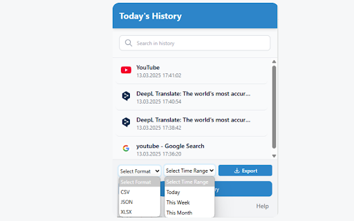 View Chrome History screenshot