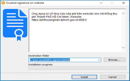 Ecustsd signature on website screenshot