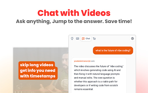 YouTube To Transcript: AI Summarizer & Chat screenshot