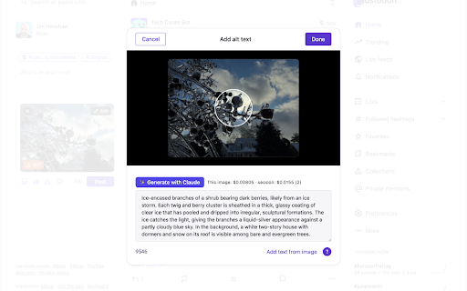AI Alt Text for the Fediverse screenshot