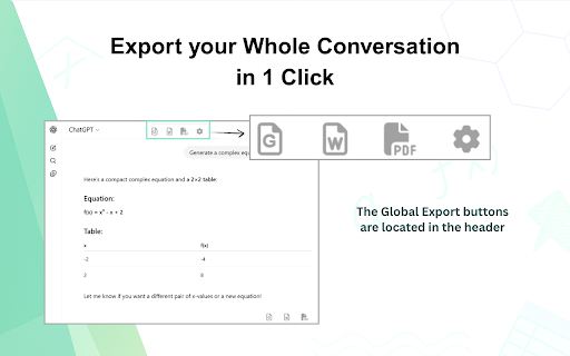 Convert ChatGPT to Google Doc, Microsoft Word, PDF screenshot