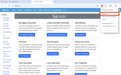 Bookmarks Button screenshot