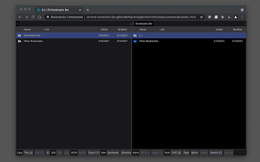 Bookmarks Commander screenshot
