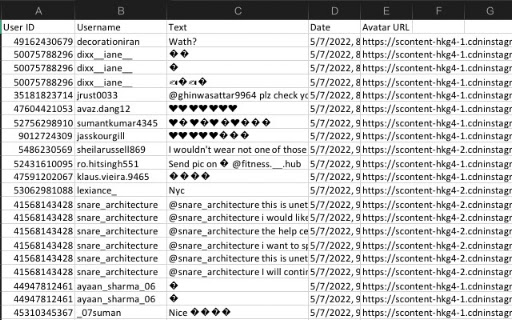 InsCommentExport-Download Instagram Comments screenshot