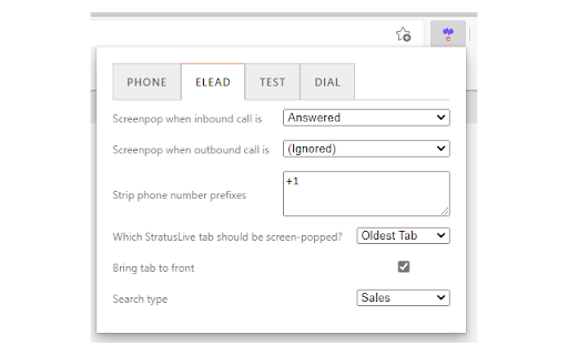 PCS Screenpop for elead screenshot