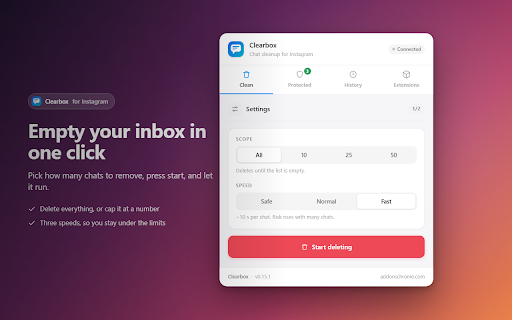 Clearbox — Bulk Chat & Message Deleter for Instagram screenshot