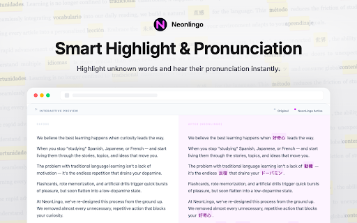 AI Language Learning, Translation, Word Marking - NeonLingo screenshot
