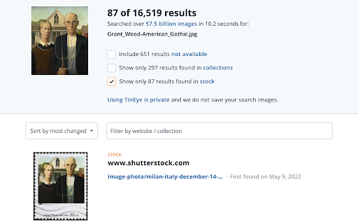 TinEye Reverse Image Search screenshot
