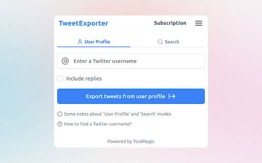 TweetExporter - Export Tweets screenshot