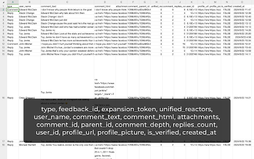Comments Exporter screenshot