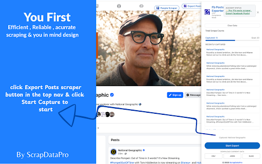Posts Scraper - Export posts from pages , groups and accounts screenshot