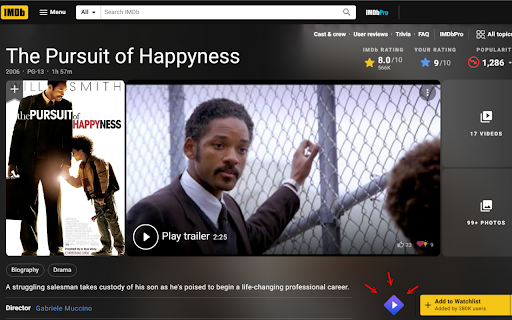 IMDB / Trakt Open in Stremio screenshot