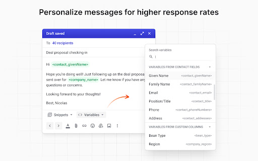 Streak Mail Merge for Gmail screenshot
