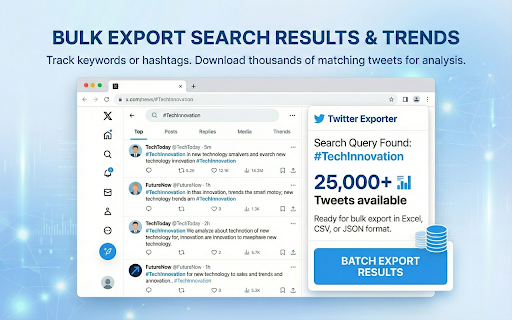 Twitter/X Exporter - Export Tweets, Followers, Bookmarks to CSV screenshot