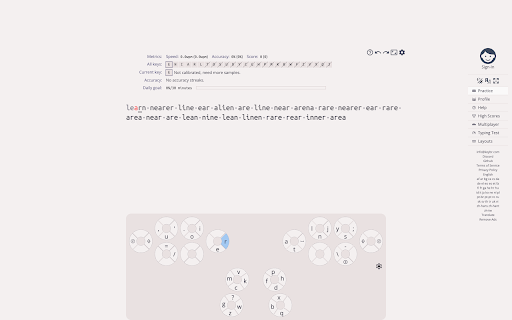 Keybr CC Extension screenshot