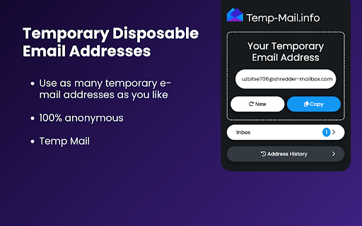 Temp Mail.info - Disposable E-Mail Adresses screenshot
