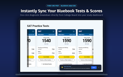 Point One Prep — Bluebook Test Analyzer screenshot