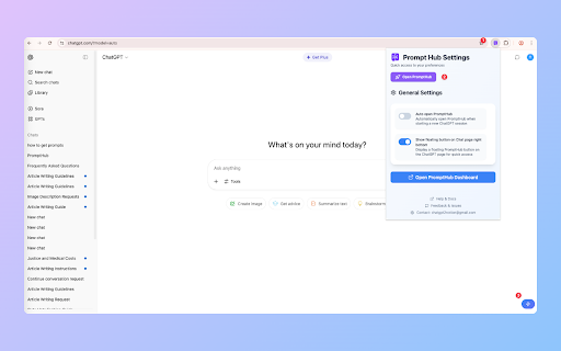 ChatGPT Prompts Hub screenshot