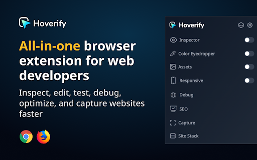 Hoverify: All-in-one extension for web developers screenshot