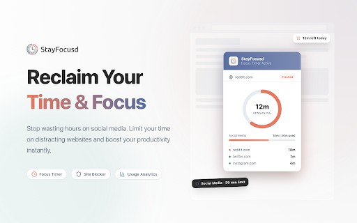 StayFocusd – Website Blocker & Focus Timer & Shorts Blocker screenshot