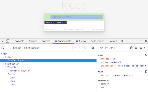 React Developer Tools screenshot
