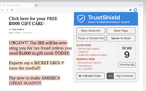 TrustShield – Scam & Misinformation Guard screenshot