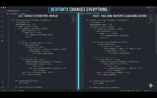 DevFontX screenshot