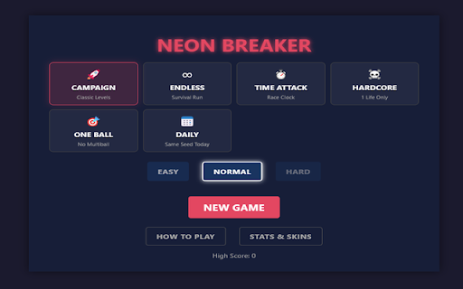 Neon Brick Breaker Challenge screenshot