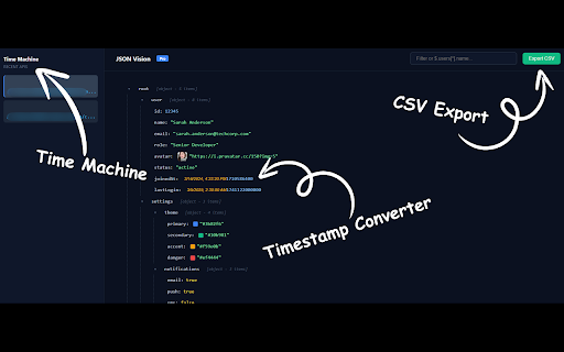 JSON Pretty Pro - JWT decoding,Time Machine,API diff tool,Tree View screenshot