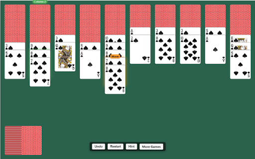 Silkweaver Spider Solitaire: Undo, Hint screenshot