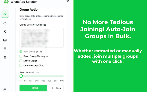 WhatsApp™ Scraper & Bulk Sender & Auto Join - ExtBoost screenshot