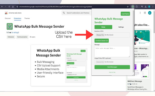 WhatsApp Bulk Message Sender screenshot