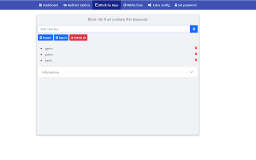 Web Site blocker screenshot