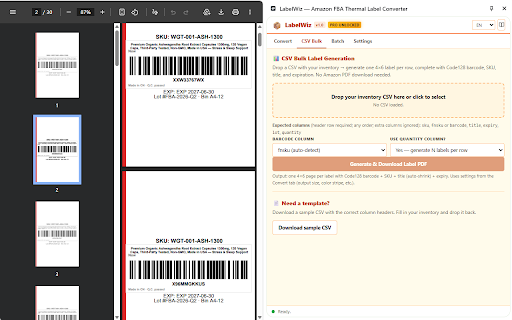 LabelWiz — Thermal Label Converter screenshot