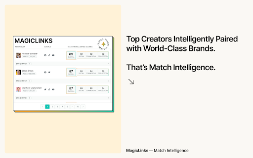 MagicLinks Match Intelligence screenshot